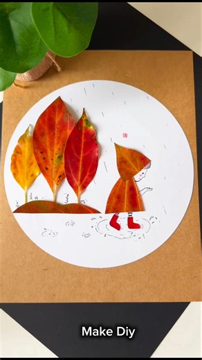 How to Make Leaf Art | Easy DIY Autumn Leaves Craft | Creative Dry Leaf Drawing Idea #flowercraft