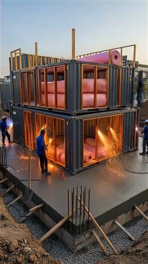 Epic Container Dream House Built in 25 Seconds – Time-Lapse Magic