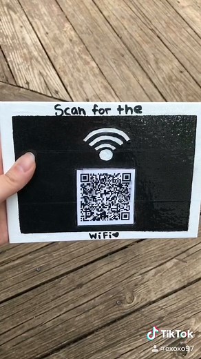 DIY WiFi sign w a QR code so u don’t need to type in the password ever again ✅ #foryoupage #fyp #rainonme #springdiy #quarantinediy #wifisign #artsy