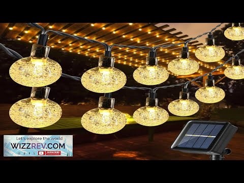 Solar String Lights Outdoor 36Ft 60 LED Globe String Lights Waterproof Crystal