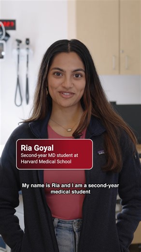 Harvard Medical School students are supported by a community that includes more than 12,000 faculty who are advancing science and medicine in their labs, classrooms, and clinics. For fourth-year MD-MBA student Soham Ghoshal, that includes the mentors at HMS-affiliated hospitals who've helped shape his research on improving patient outcomes in orthopedic surgery. For second-year MD student Ria Goyal, world-class researchers and peers are guiding her journey to make an impact on patients’ lives th