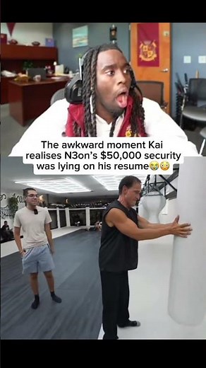 The awkward moment Kai realises N3on’s $50k security was lying on his resume😭#n3on #kaicenat #react