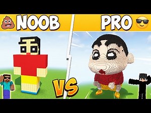 NOOB vs PRO: SHINCHAN BUILD BATTLE in Minecraft with ‪@ProBoiz95‬