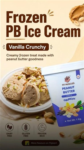 Healthy Frozen PB Ice Cream Recipe | Fit Muscles Vanilla Crunchy Peanut Butter