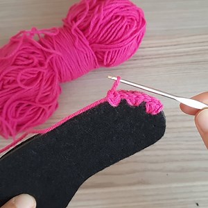 Making house shoes from felt sole | Crochet&Knitting by marifu6a