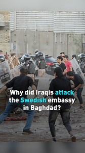 12K views · 137 reactions | Iraqi #protesters stormed the #Swedish #embassy in #Baghdad and started a fire there on July 20. The protest was in response to a planned burning of a copy of the #Koran in #Sweden by an Iraqi man. The incident was followed by the Iraqi prime minister expelling Sweden's ambassador to #protest the desecration of the #Muslim holy book. #Quran #Islam #cgtnamerica | CGTN America | Facebook