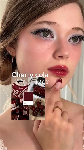 Helloitsjessicaa on Instagram: "Cherry Cola Lips 🍒✨ dare I say the perfect holiday/ winter lip look Products used: @wakemake_official Dewy Gel Maxi Gloss (01 spicy martini) @fwee_global 3D Voluming Gloss cherry cola 30% + 70% #CherryColaLips #LipTutorial #MakeupTrends #kbeauty #douyinmakeup"