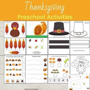 Thanksgiving Preschool Activities, Thanksgiving Preschool Printable, Thanksgiving Activities, Preschool Thanksgiving, Worksheet Thanksgiving - Etsy