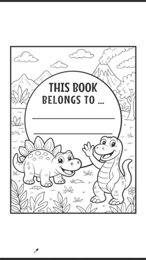 Artemora Books on Instagram: "“This book belongs to…” 🦖✨ Here’s the first page from my “Roar & Roam: Dinosaur Coloring & Activity Book” coming to life — a cute dino where kids can write their name and start their adventure. Follow @artemorabooks for more dinosaur drawings, coloring pages and timelapse videos! Get the “Roar & Roam” book on Amazon: https://www.amazon.com/dp/B0FXY8RQVG #ArtemoraBooks #dinosaur #coloringbook #kidsactivities #thisbookbelongsto #childrensbooks #artreel #drawingreel #