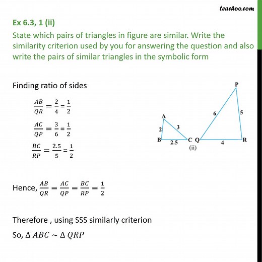 Which pairs of triangle are similar? - Write criterion - Teachoo