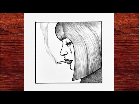 How to Draw an Emotional Girl Smoking | Easy Pencil Sketch for Beginners