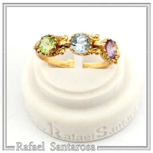 Sterling Silver 18k Gold Filled Ring With Garnet Topaz Peridot Handmade Modern Jewelry Design - Etsy