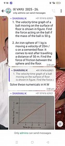 The velocity-time graph of a ball moving on the surface of the ... | Filo