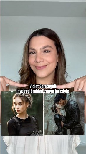 Violet Sorrengail braided crown hair tutorial #fourthwing #cosplay #braidedhairstyles