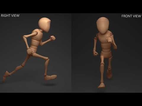 Run Cycle Animation Test | Front & Side View | Maya