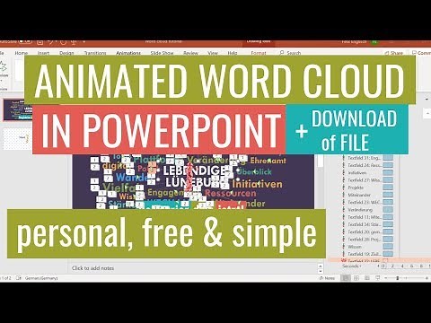 Animated Word Cloud with Powerpoint (no add-in) - tutorial for creation, export and editing