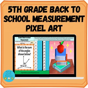 5th Grade Math Back to School Pixel Art Measurement and Data Review
