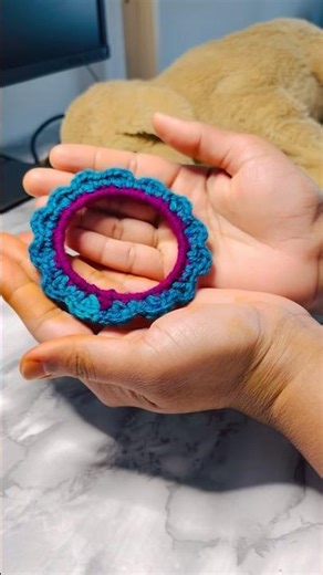 Crochet bangle tutorial for beginners #shortsyoutube #crochettutorial #crochet#crocheting