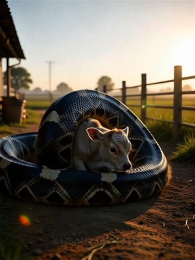 GIANT Python Almost Swallows a Baby Calf — Last Second Rescue