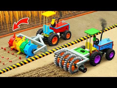 TOP Most Creative Disc Harrow on Tractor | DIY Seed Drill Farming | HP Mini DIY Tractor
