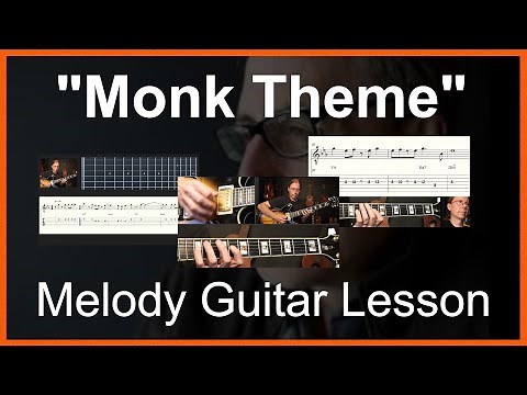 Learn the 'Monk Theme' by Jeff Beal - Melody Guitar Lesson Tutorial