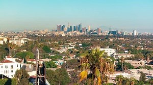 「Downtown Los Angeles Skyline Seen West」の動画素材（ロイヤリティフリー）21842965 | Shutterstock