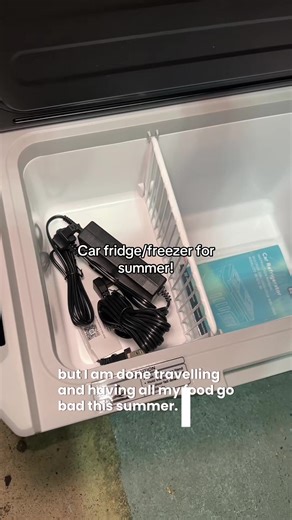 Keep it cool wherever the road takes you ❄️🚗 This car fridge/freezer plugs into your car or a wall outlet, keeping food and drinks fresh and ice-cold down to 32°. Perfect for summer road trips, beach days, camping, and long drives—no melted ice, no soggy snacks, just chill convenience all the way. #SummerMustHave #RoadTripEssentials #CarFridge #TravelGear #CoolOnTheGo