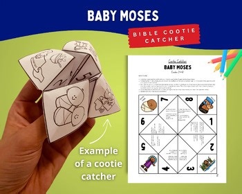 Baby Moses Story Cootie Catcher | Moses in the Basket Bible Story Printable