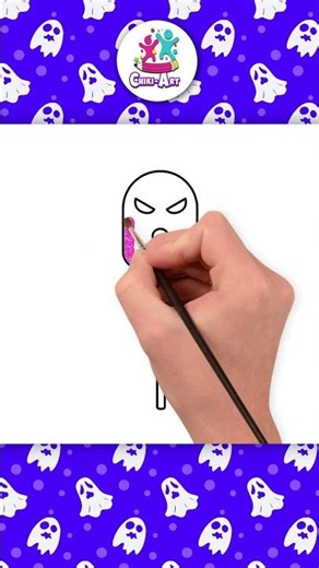 How to Draw a Spooky Ghost Candy for Kids 👻 #shorts #drawing #coloring #drawingvideosforkids