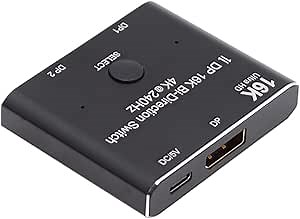 cablecc Two Modes Bi-Direction 2x1 Switch Splitter Selector Hub DP DisplayPort 2.0 Support HDCP SST Extended 16K@60hz 4K@240hz Convertor