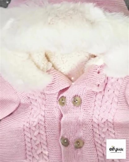 Pink Knit Baby Jumpsuit – Faux Fur Hood, Newborn Winter Romper (0-6 Months) - Etsy
