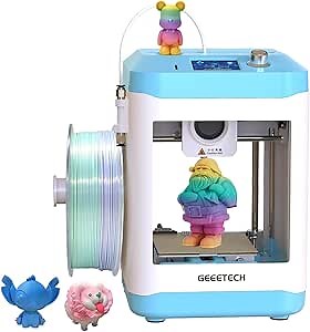 3D Printer for Kids and Beginners,Geeetech Mini 3D Printers with Auto Leveling,High Speed and Fully Open Source,Fully Assembled Direct Drive Extruder,for Home and School,Print Area 3.94×4.33×3.94 in