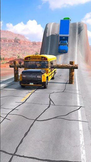 School Bus & Log Truck Crush - BeamNG.Drive