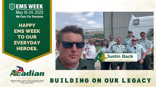1.3K views · 15 reactions | Happy EMS Week, mates! Acadian Ambulance President Justin Back shares his appreciation for our EMS team members. | Acadian Ambulance | Facebook