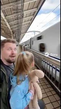 【爆速通過】新幹線のぞみ号が300km/hで駅を爆速通過。それをみている外国人親子が驚きの感情を爆発する。 #海外の反応 #感動の館 #スッキリする話