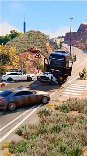 CHAOS! 💥 Multi-Car Crash at Intersection 🚛 | Physics Simulation