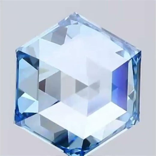 7.06 Ct Lab Diamond VVS2 Hexagon Cut IGI Fancy Vivid Blue For Ring