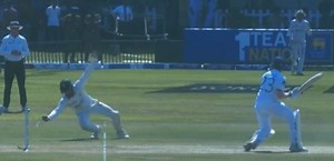 [Watch] Abdullah Shafique pulls off a one-handed stunner on Day 4 of the first Test against Sri Lanka