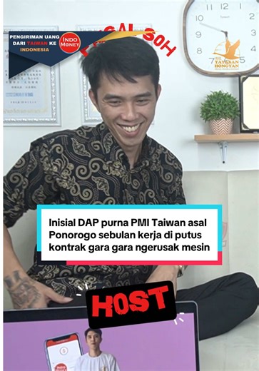 Inisial DAP purna PMI Taiwan asal Ponorogo sebulan kerja di putus kontrak gara gara ngerusak mesin gerinda @indomoney_taiwan #faisalsoh #pmitaiwan #taiwasyahdu #pmi #pmitaiwan