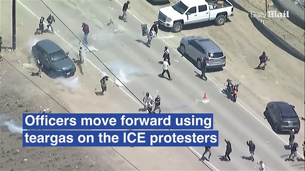 Protestors and ICE clash during federal raid at California farm