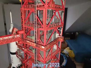 Building paper model of Saturn V Launch Umbilical Tower by Edu-Craft Diversions