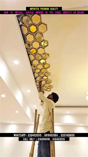 3d Pvc Wall Panel | 3d Panel How To Install On Ceiling #3dwallpanel #trendingshorts #shorts #viral