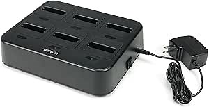 Retevis RT22P B3H B3S Walkie Talkie Charger, Six-Way Charger Multi Unit Charger, Compatible with Retevis RT22P B3H B3S, Charging Protection, LED Charging Indicator, Detachable Base(1 Pack)