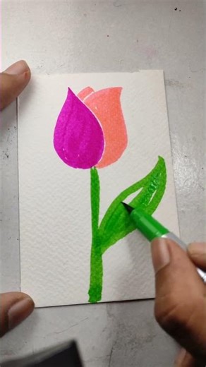 easy bookmark idea 🌷#art #painting #shorts