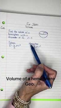 Geo. volume of a hemisphere