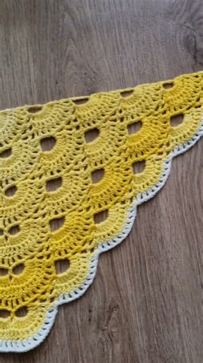 Yellow triangle Shawl in the making #crochet @craftyma