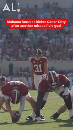 Alabama fans boo Conor Talty after he misses another field goal. | Alabama Crimson Tide on AL.com