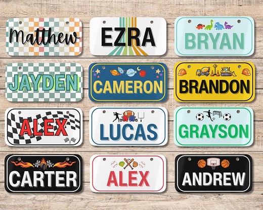 Boys Name Sign Gift Personalized License Plate Name Gift Baby Name License Plate Custom Gift Toddler Name Sign Bike Tag Name Plate Toy Car - Etsy