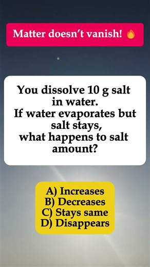 🧂 iQvistax | Dissolve 10g Salt, Water Evaporates – What Happens to Salt Amount? #shorts