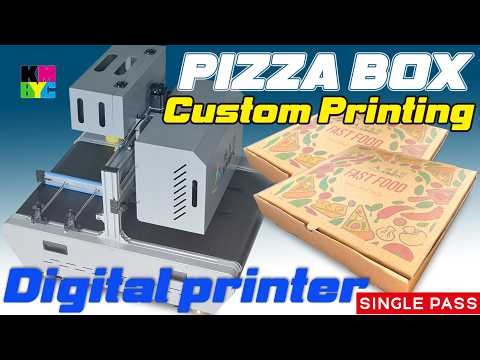 Small body single pass pizza box printer desktop model